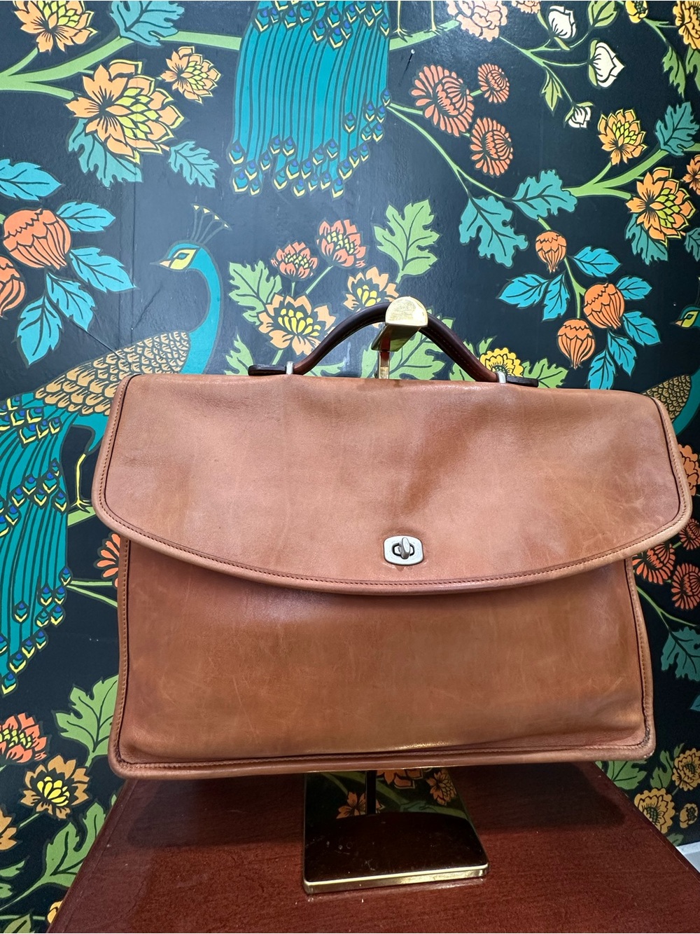 Vintage Coach Glove Tanned Leather Briefcase Bag | 1993 Cognac Camel with COA - Picture 6 of 17